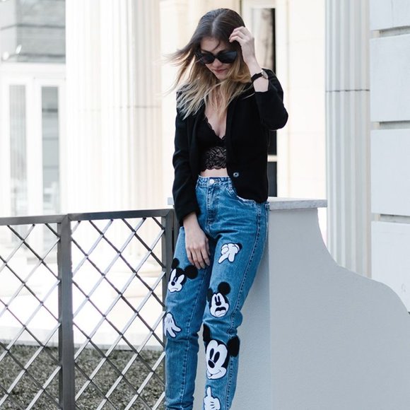 Zara Mickey Mouse Disney Jeans US 2 - Picture 10 of 12